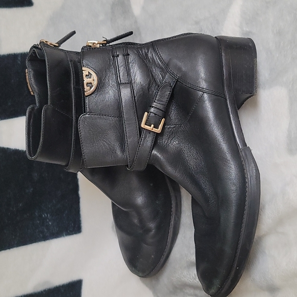 Tory Burch | Shoes | Tory Burch Black Leather Half Reva Sidney Boots ...